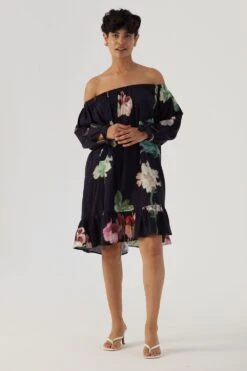 YAM Juliet Black Off Shoulder Dress