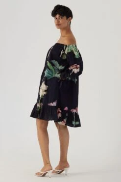 YAM Juliet Black Off Shoulder Dress -Echoo Clothing Shop 26623yam25 3