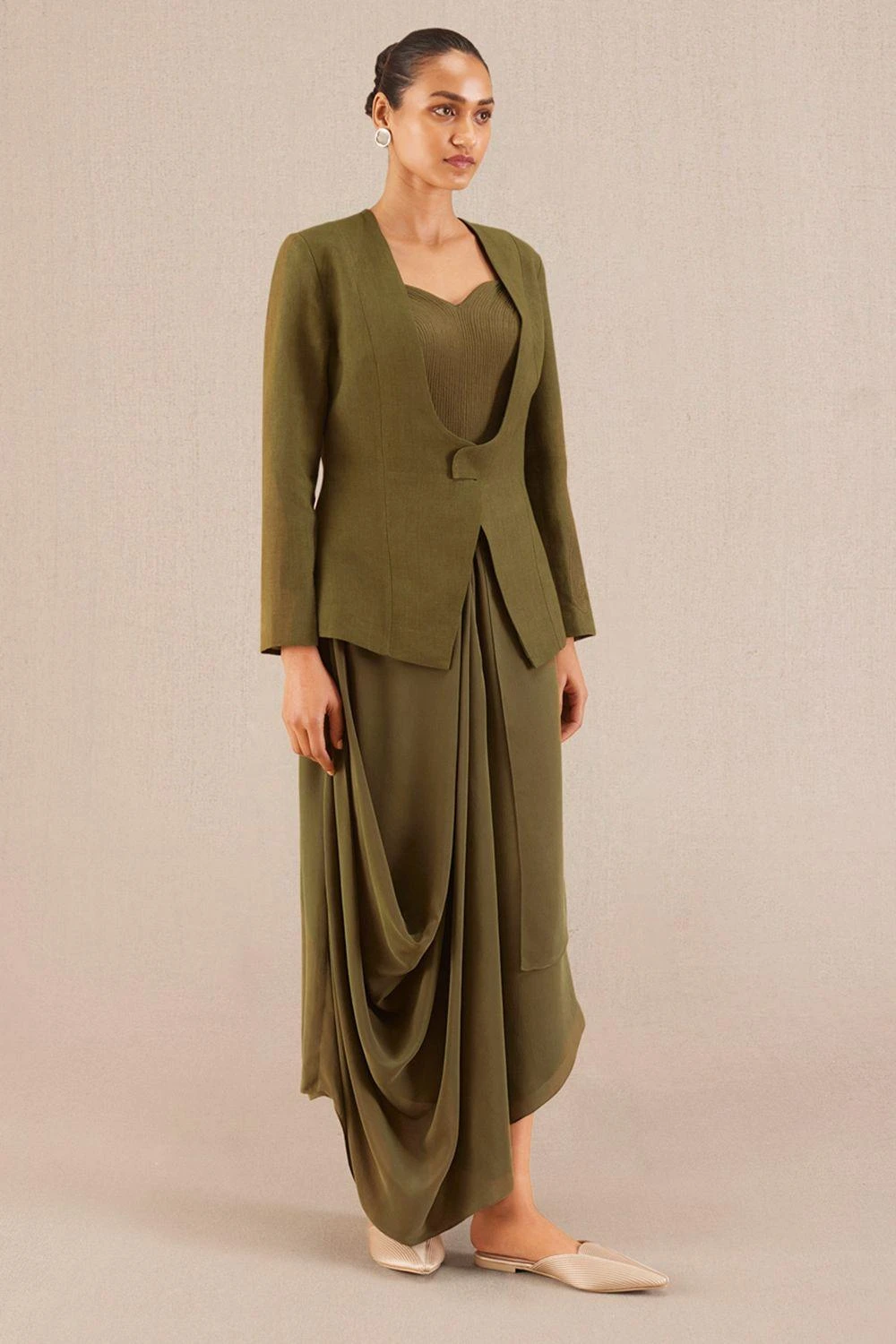 AMPM Raha Vibrant Green Jacket-dress Set 4 AMPM Raha Vibrant Green Jacket-dress Set - Image 2