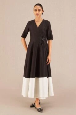 AMPM Alizeh Intense Black Chanderi Dress