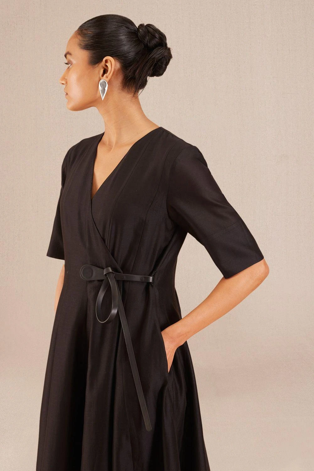 AMPM Alizeh Intense Black Chanderi Dress 6 AMPM Alizeh Intense Black Chanderi Dress - Image 4
