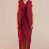 AMPM Mila Rich Merlot Linen Jacket-dress Set -Echoo Clothing Shop 271223am41 1