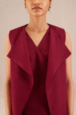 AMPM Mila Rich Merlot Linen Jacket-dress Set 8 AMPM Mila Rich Merlot Linen Jacket-dress Set -Echoo Clothing Shop 271223am41 3