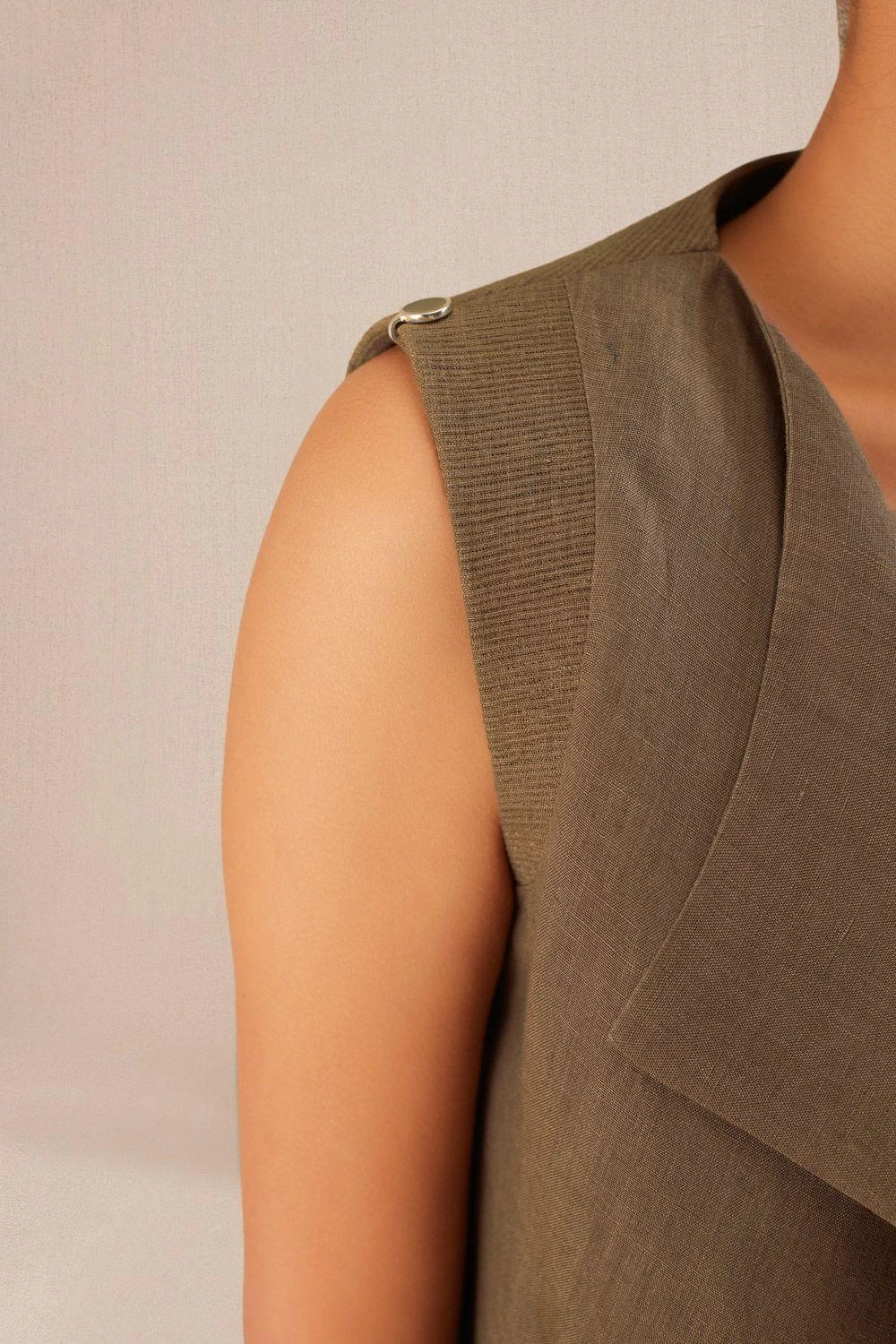 AMPM Mila Natural Brown Linen Jacket-dress Set 5 AMPM Mila Natural Brown Linen Jacket-dress Set - Image 3