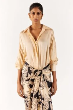 Studio RIGU Modish Black & Hazel Shirt Draped Dress -Echoo Clothing Shop 271223sr18 4