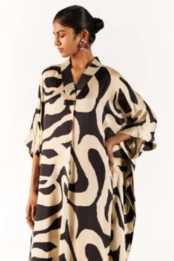 Studio RIGU A La Mode Black Chestnut Kaftan Dress -Echoo Clothing Shop 271223sr21 3