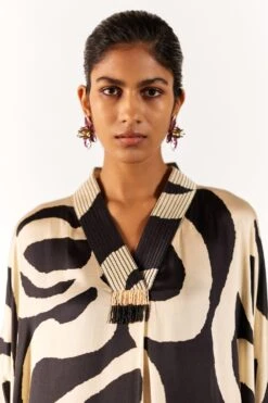 Studio RIGU A La Mode Black Chestnut Kaftan Dress -Echoo Clothing Shop 271223sr21 4