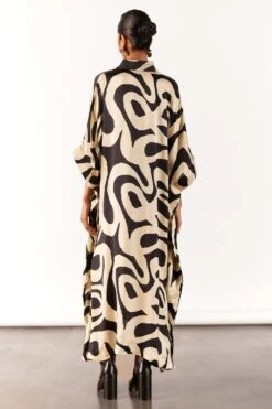 Studio RIGU A La Mode Black Chestnut Kaftan Dress -Echoo Clothing Shop 271223sr21 5