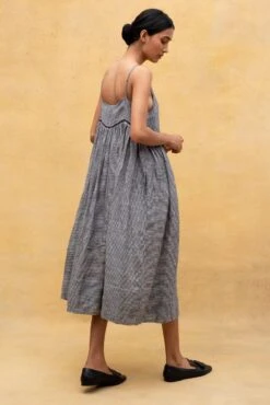 Injiri Black & White Linen Checkered Slip Dress -Echoo Clothing Shop 2812inj1 6