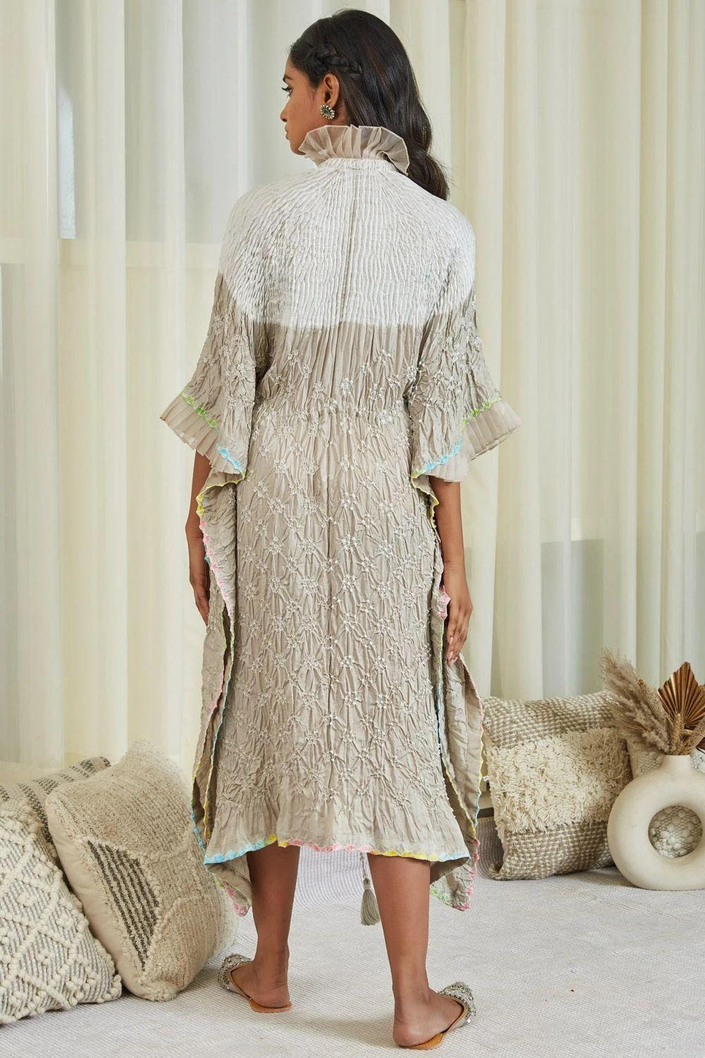 Twenty Nine Brown Shibori Bandhani Kaftan Dress 7 Twenty Nine Brown Shibori Bandhani Kaftan Dress - Image 5