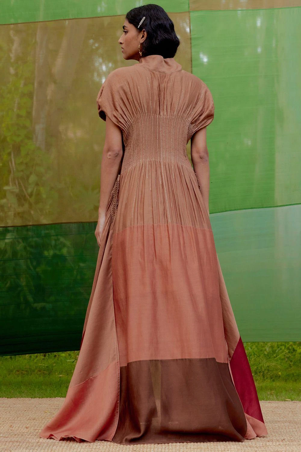 SWGT Maroon Flared Colour Block Dress 7 SWGT Maroon Flared Colour Block Dress - Image 5