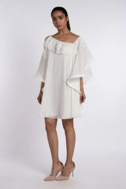 Gauri & Nainika Ivory Cold Shoulder Dress -Echoo Clothing Shop 2 2