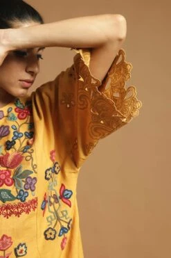 Chandrima Embroiderd Dress With Flared Sleeves -Echoo Clothing Shop 319657 3