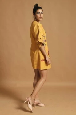 Chandrima Embroiderd Dress With Flared Sleeves -Echoo Clothing Shop 319657 4