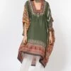 Rajdeep Ranawat Olive Green Printed Silk Dress -Echoo Clothing Shop 367039 1