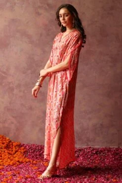 Begum Pret Inaya Peach Embellished Kaftan Dress -Echoo Clothing Shop 3823bp12 3 1