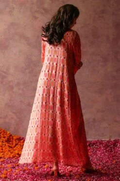 Begum Pret Inaya Peach Embellished Kaftan Dress -Echoo Clothing Shop 3823bp12 5 1