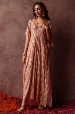 Begum Pret Inaya Sage Embellished Kaftan Dress