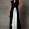 Amit Aggarwal Black & White Metallic Dress
