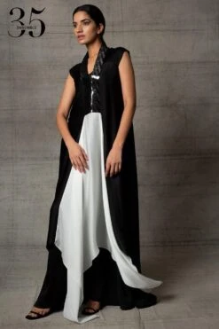 Amit Aggarwal Black & White Metallic Dress -Echoo Clothing Shop 410am13 3
