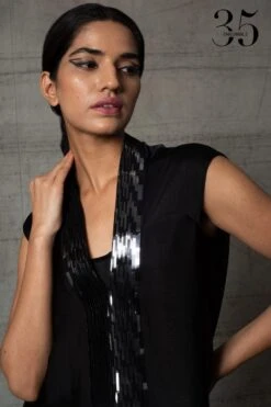 Amit Aggarwal Black & White Metallic Dress -Echoo Clothing Shop 410am13 6