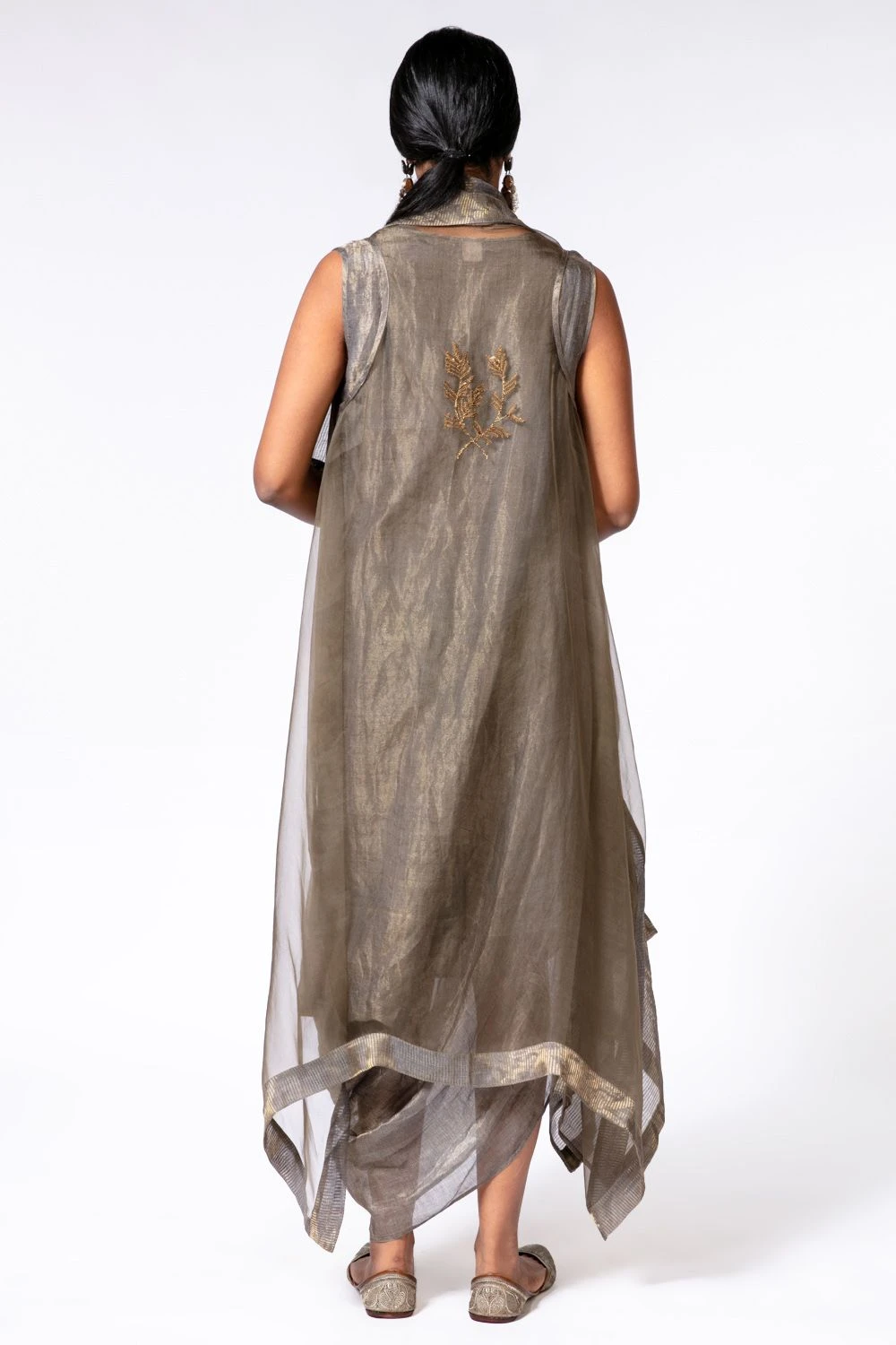 Bodhi Tree Olive Gold Cowl Dress & Jacket 6 Bodhi Tree Olive Gold Cowl Dress & Jacket - Image 4