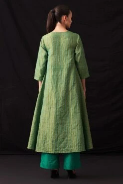 Amrich Fiza Green Hand-Woven Metallic Stripe Dress -Echoo Clothing Shop 41123am42 4