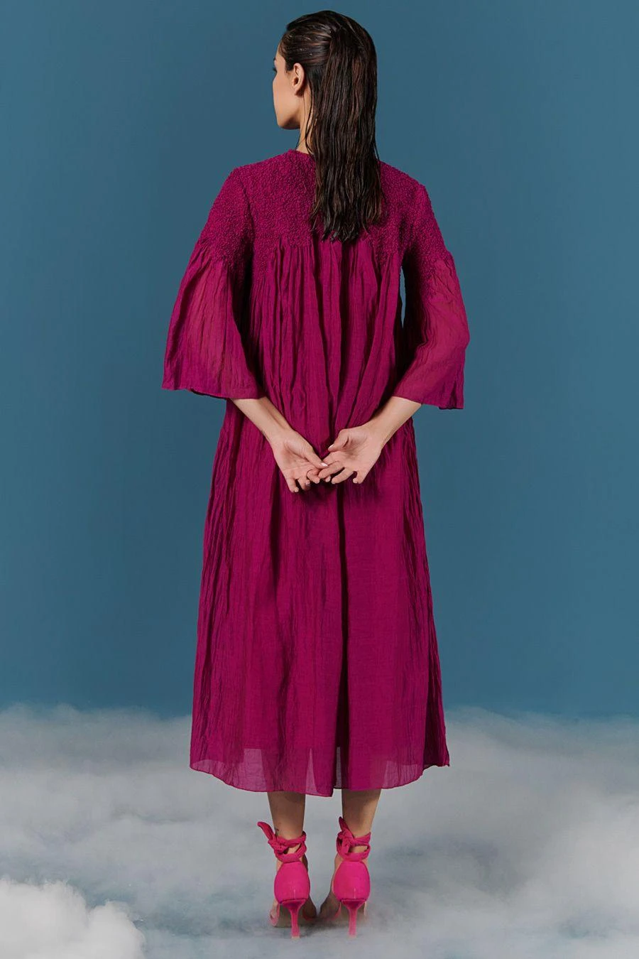 ILK Bougainville Smocked Dress With Flared Sleeves 5 ILK Bougainville Smocked Dress With Flared Sleeves - Image 3