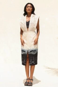 Richa Khemka Beige & Black Embellished Dress 7 Richa Khemka Beige & Black Embellished Dress -Echoo Clothing Shop 426082 2