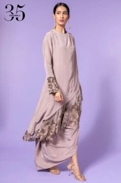 Aikeyah Grey Embroidered Layered Dress -Echoo Clothing Shop 42aik12 3