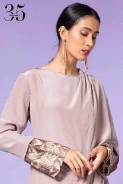 Aikeyah Grey Embroidered Layered Dress -Echoo Clothing Shop 42aik12 4