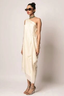 REIK Ivory Mimosa Draped Dress Set -Echoo Clothing Shop 477673 5