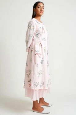 Payal Pratap Powder Pink Embroidered Dress With Slip -Echoo Clothing Shop 4rg 9b 2