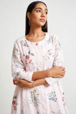 Payal Pratap Powder Pink Embroidered Dress With Slip -Echoo Clothing Shop 4rg 9b 3