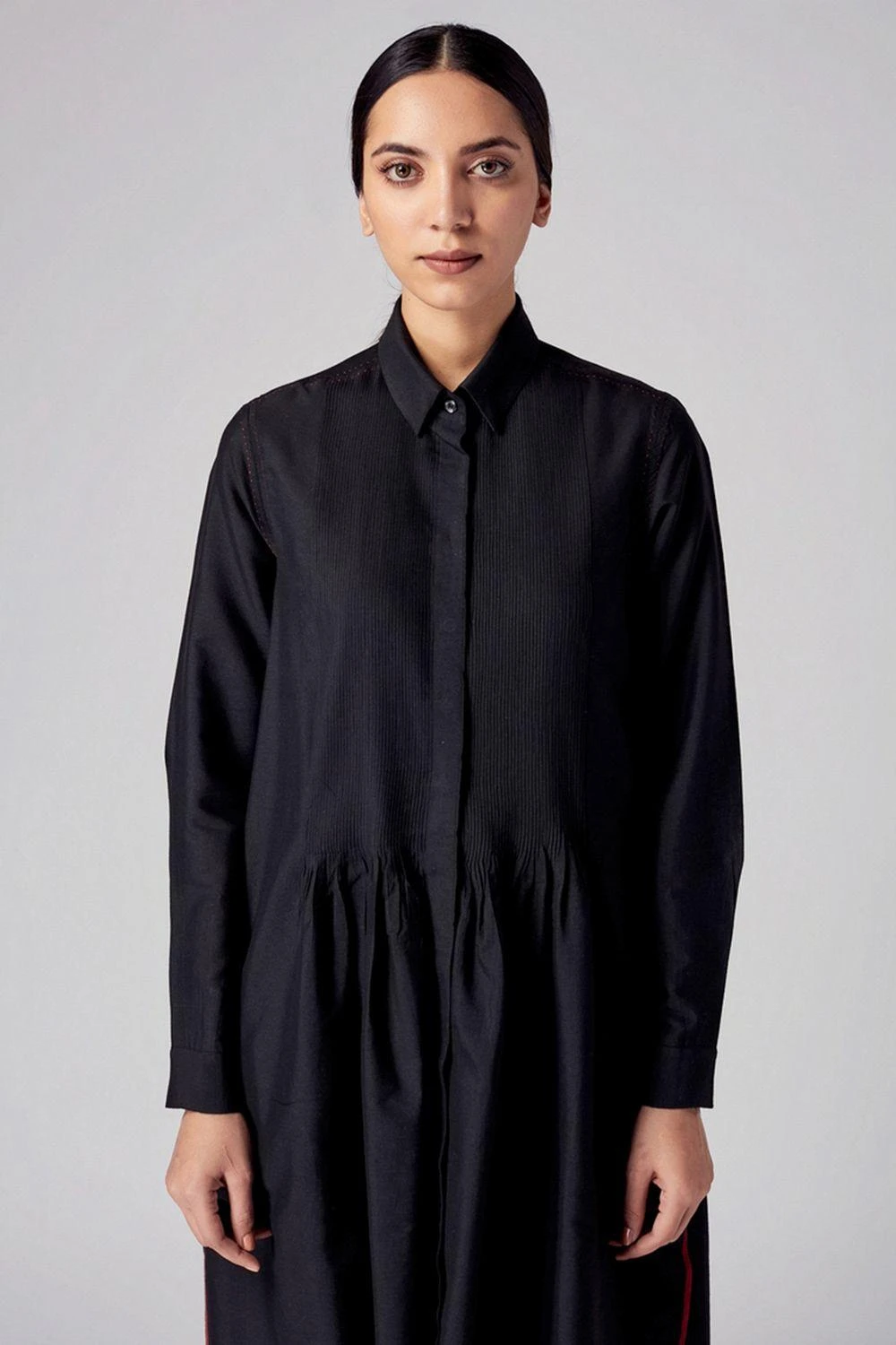 Rajesh Pratap Singh Black Pintuck Midi Dress 6 Rajesh Pratap Singh Black Pintuck Midi Dress - Image 4