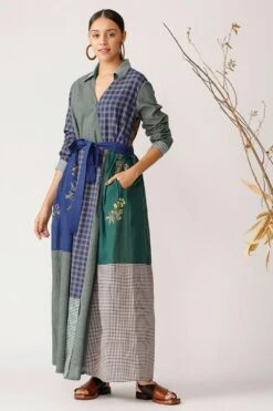 Payal Pratap Handloom Cotton Belted Jacket Dress