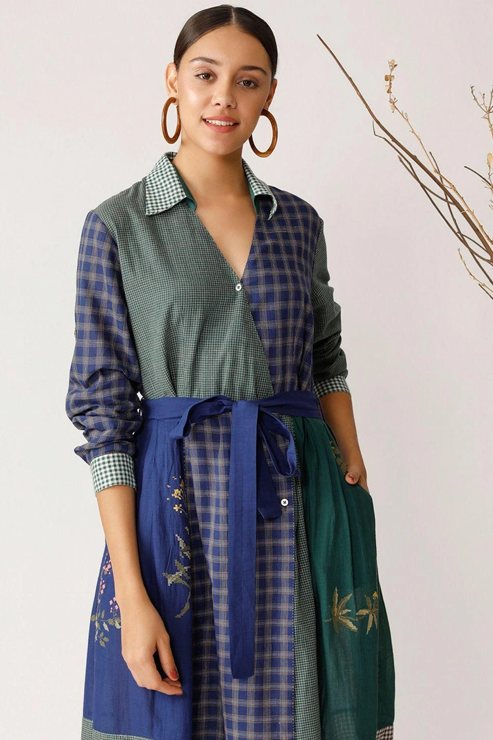 Payal Pratap Handloom Cotton Belted Jacket Dress 4 Payal Pratap Handloom Cotton Belted Jacket Dress - Image 2