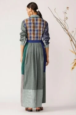 Payal Pratap Handloom Cotton Belted Jacket Dress 9 Payal Pratap Handloom Cotton Belted Jacket Dress -Echoo Clothing Shop 4ss 111 blue 4