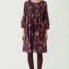 Payal Pratap Aubergine Round Neck Tunic Dress