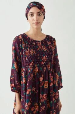 Payal Pratap Aubergine Round Neck Tunic Dress -Echoo Clothing Shop 4vr 76 4