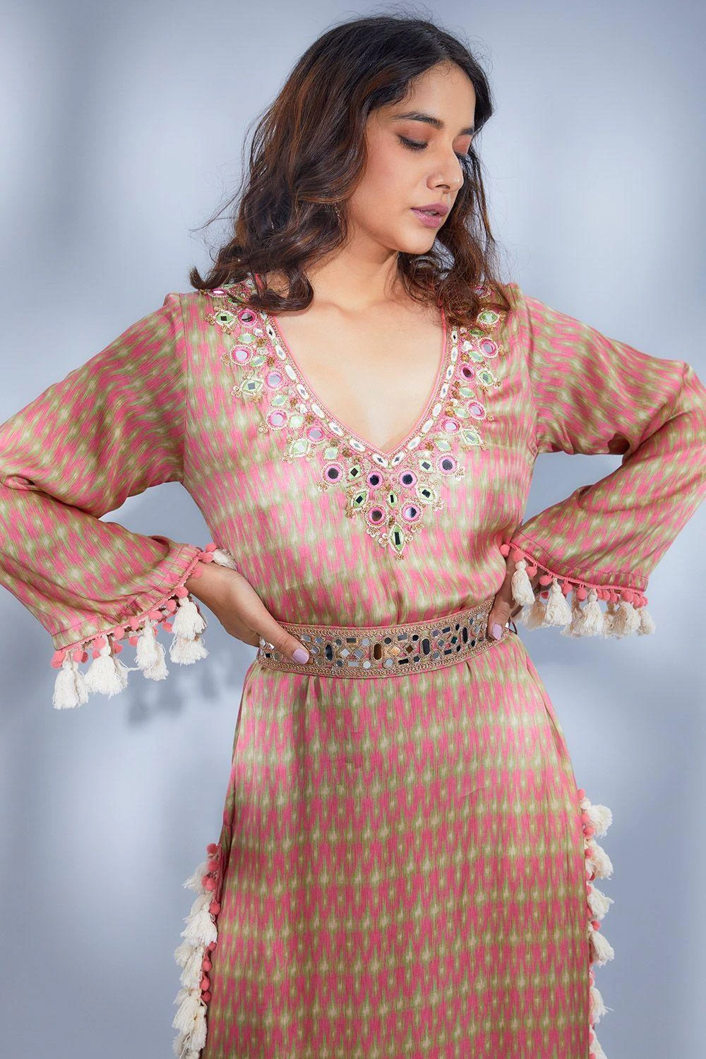 Gopi Vaid Rahat Printed Kaftan Dress 4 Gopi Vaid Rahat Printed Kaftan Dress - Image 2