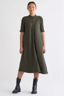 Three Olive Trench Jacket With An A-line Dress 13 Three Olive Trench Jacket With An A-line Dress -Echoo Clothing Shop 612thw21 4