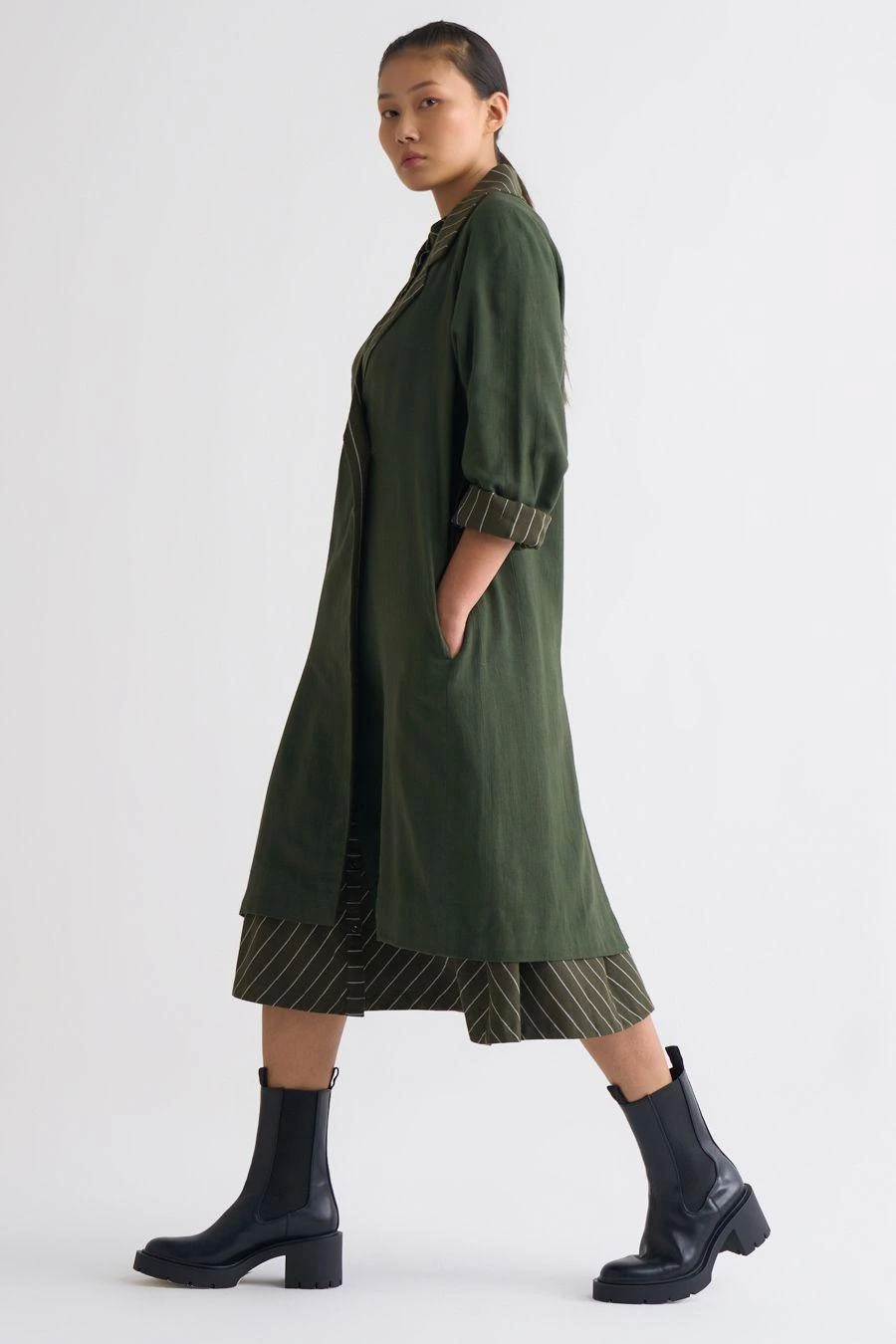 Three Olive Trench Jacket With An A-line Dress 7 Three Olive Trench Jacket With An A-line Dress - Image 5