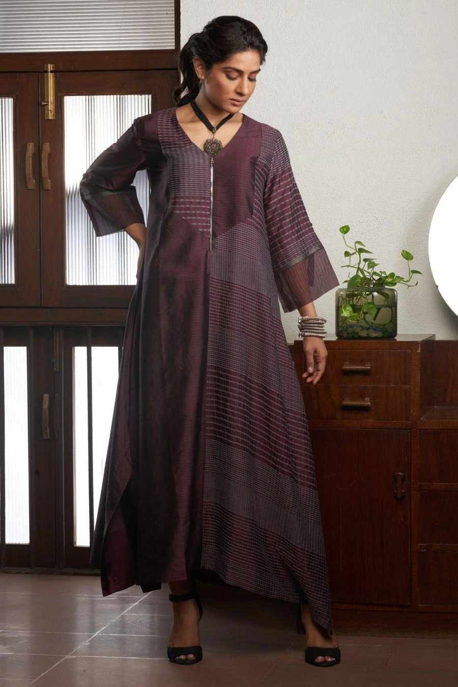 Bodhi Tree Wine Double Layered Kaftan Dress 4 Bodhi Tree Wine Double Layered Kaftan Dress - Image 2