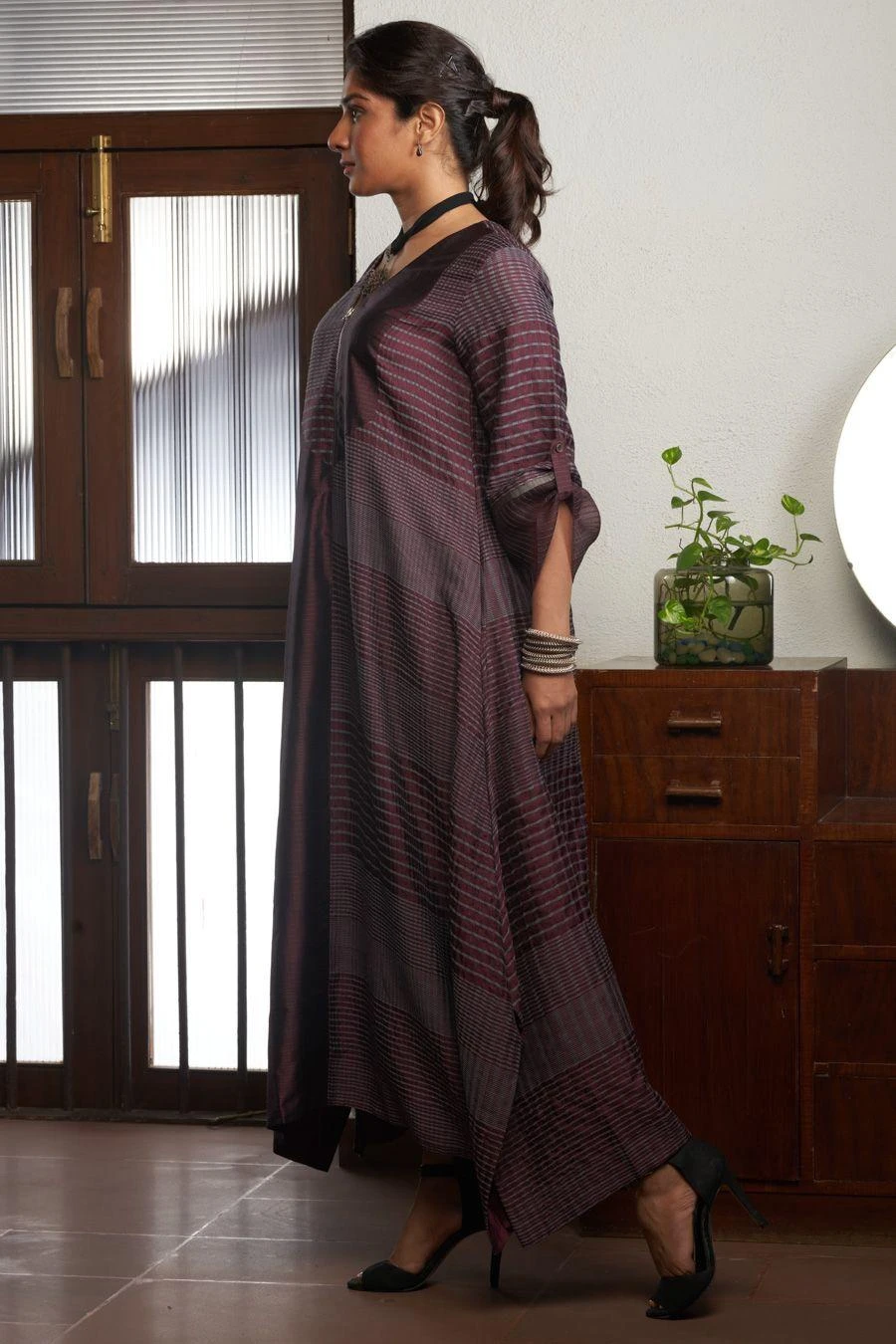 Bodhi Tree Wine Double Layered Kaftan Dress 5 Bodhi Tree Wine Double Layered Kaftan Dress - Image 3