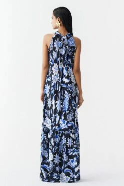 Studio RIGU Black Pineapple Printed Halter Dress -Echoo Clothing Shop 6923sr14 3