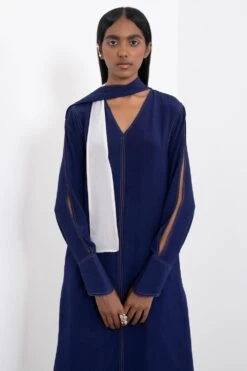 Corpora Studio Navy Blue Scarfed Silk Dress -Echoo Clothing Shop 75cs4 3