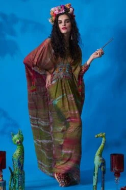 CAPISVIRLEO Seaweed Pleated Kaftan Dress 8 CAPISVIRLEO Seaweed Pleated Kaftan Dress -Echoo Clothing Shop 88cap10 3