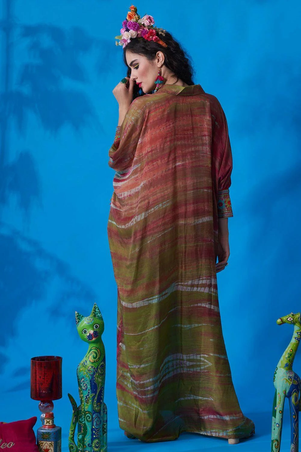 CAPISVIRLEO Seaweed Pleated Kaftan Dress 6 CAPISVIRLEO Seaweed Pleated Kaftan Dress - Image 4