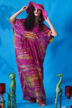 CAPISVIRLEO Purple Pleated Kaftan Dress 8 CAPISVIRLEO Purple Pleated Kaftan Dress -Echoo Clothing Shop 88cap11 3